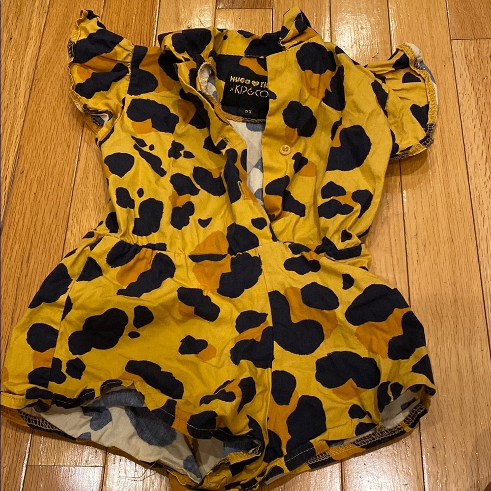 Hugo Loves Tiki Yellow and Black Romper